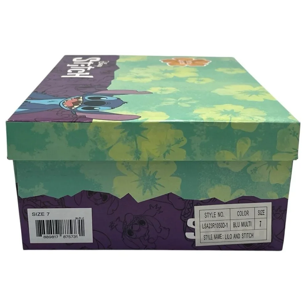 New Disney Lilo and Stitch Aloha Toddler Girl Light Up Sneakers Size 7 Shoes Box